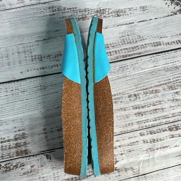 Birkenstock 37.5 Tula Blue Single Strap Slide Sandals Size 6.5 - Picture 2 of 10